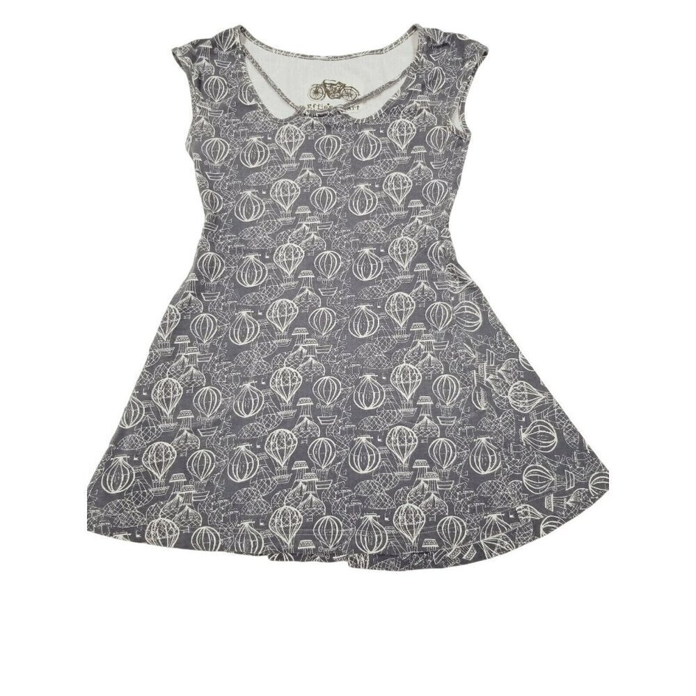 Effies Heart Dress gray grey hot air Balloon mod cloth sz small short sleeveless